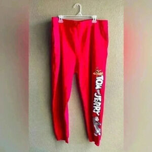 Tom & Jerry Red Classic Fit Sweatpants Size 3X